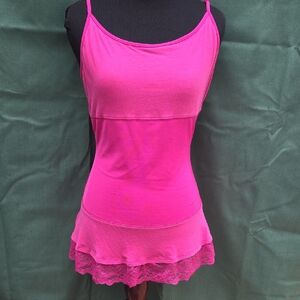 Deep Pink Camisole With Lace